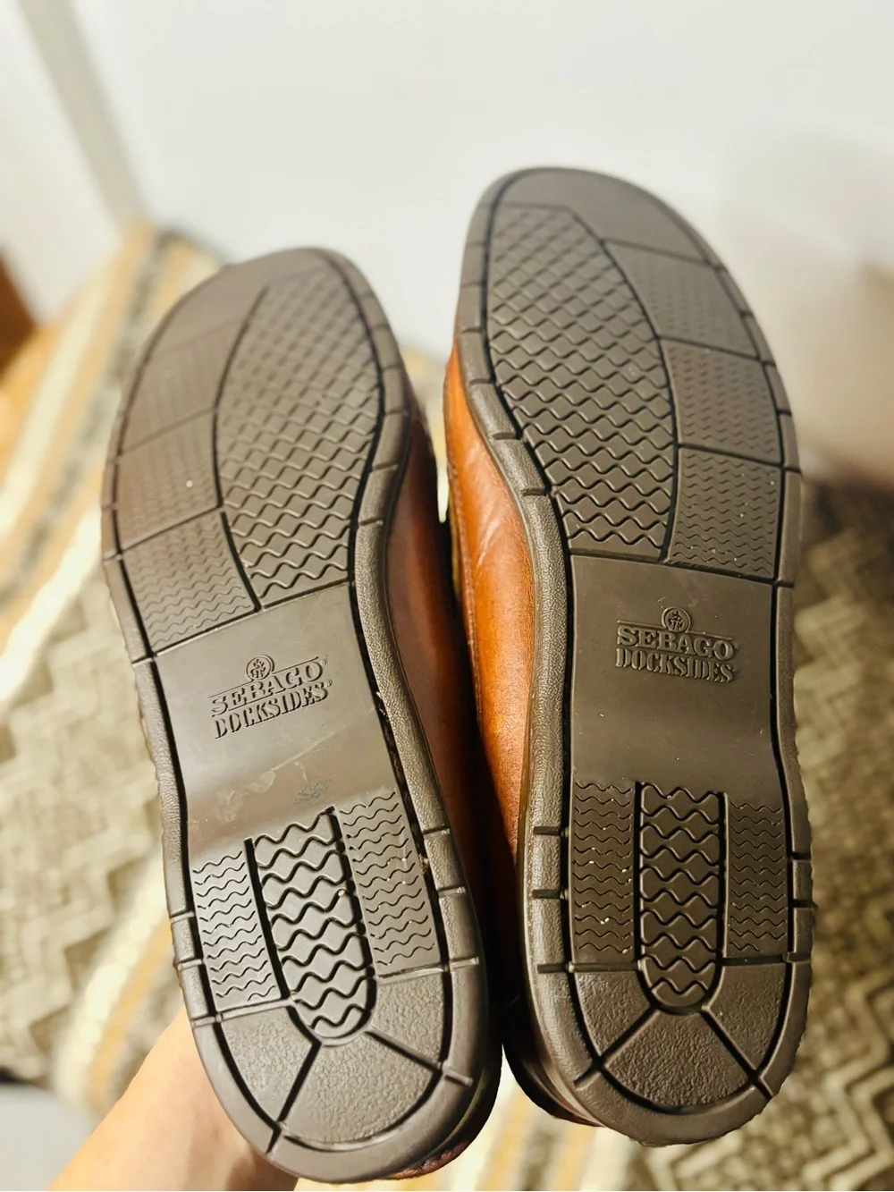 Sebago Chestnut Brown Leather Lace Up Boat Shoes men’s 12M